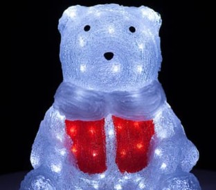 Акриловий ведмедик LED 